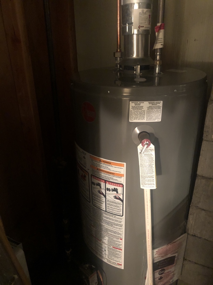 Stanley Park, AB - Plumber required. Installed new Rheem hot water tank Stanley Park, AB - Plumber required. Installed new Rheem hot water tank